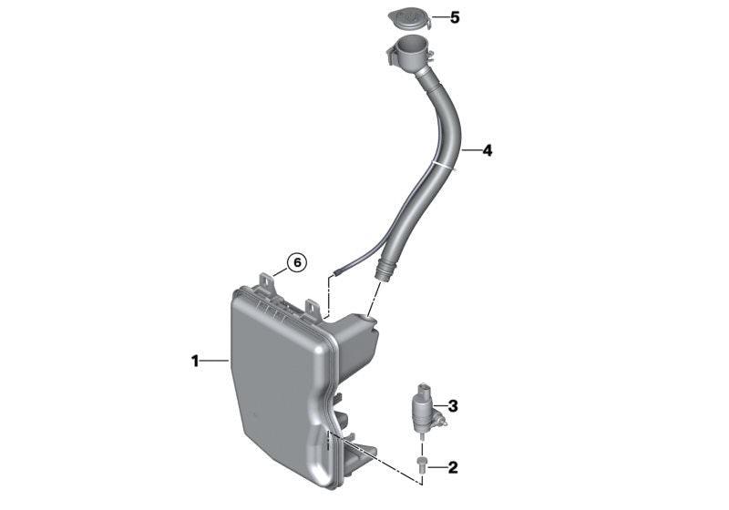 Réservoir de lave-glace pour BMW X1 2016 avec orifice pour lave-phares F48, BM1288117