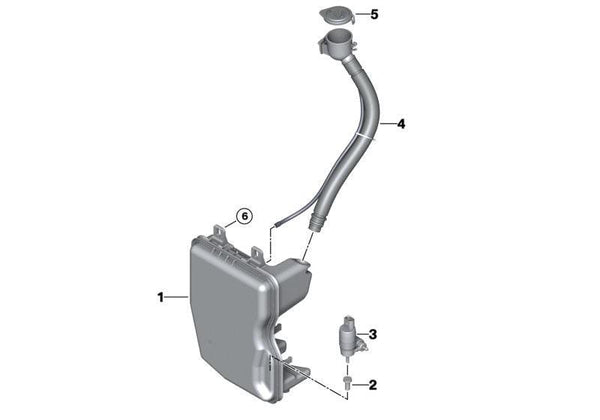 2016 Bmw X1 Windshield Washer Tank With Headlamp Washer Hole F48