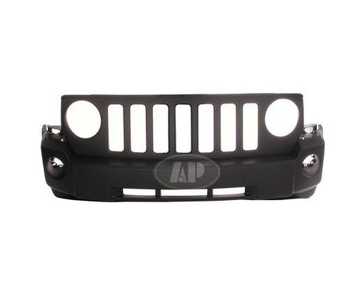 2007-2010 Jeep Patriot Bumper Front Primed Without Tow Without Chrome With Fog Lamp Hole Capa