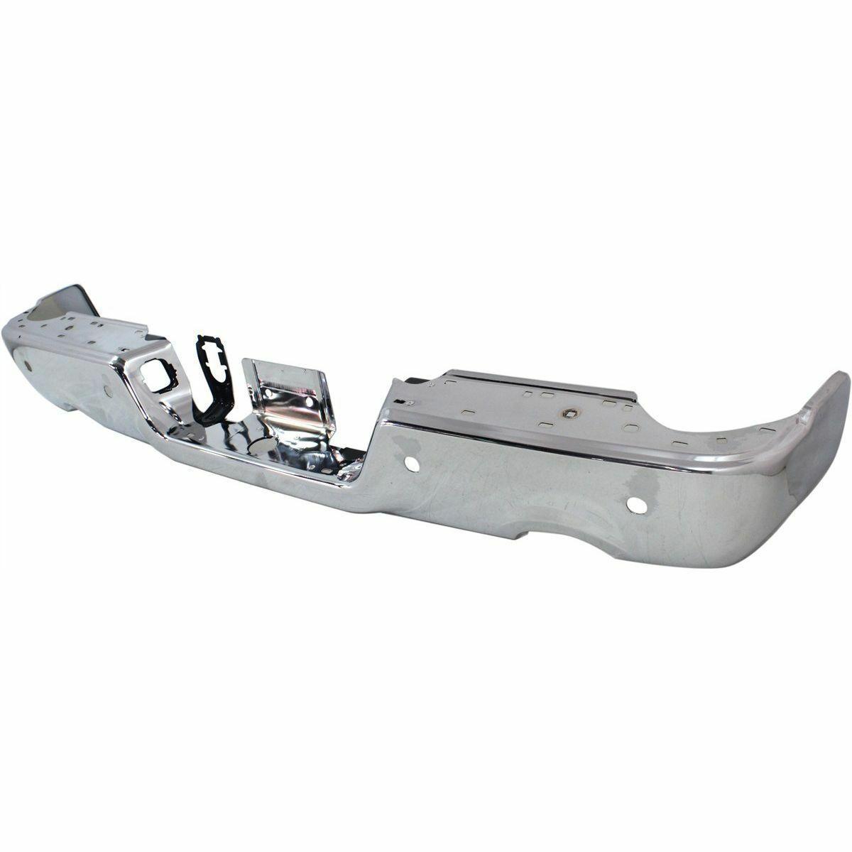 Pare-chocs arrière avec barre frontale pour Dodge Ram 1500 (2011-2018) avec capteur et double sortie d'échappement, finition chromée, CH1102365C