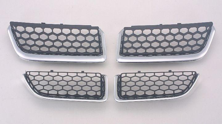 Calandre Dodge Stratus Sedan 2004-2006 Noir mat avec moulure chromée, design 4 pièces, CH1200297