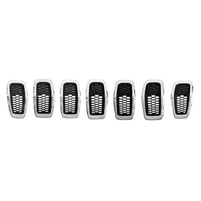 Calandre Jeep Cherokee 2014-2018 Noir mat avec moulure chromée, ensemble de 7 pièces, CH1200375