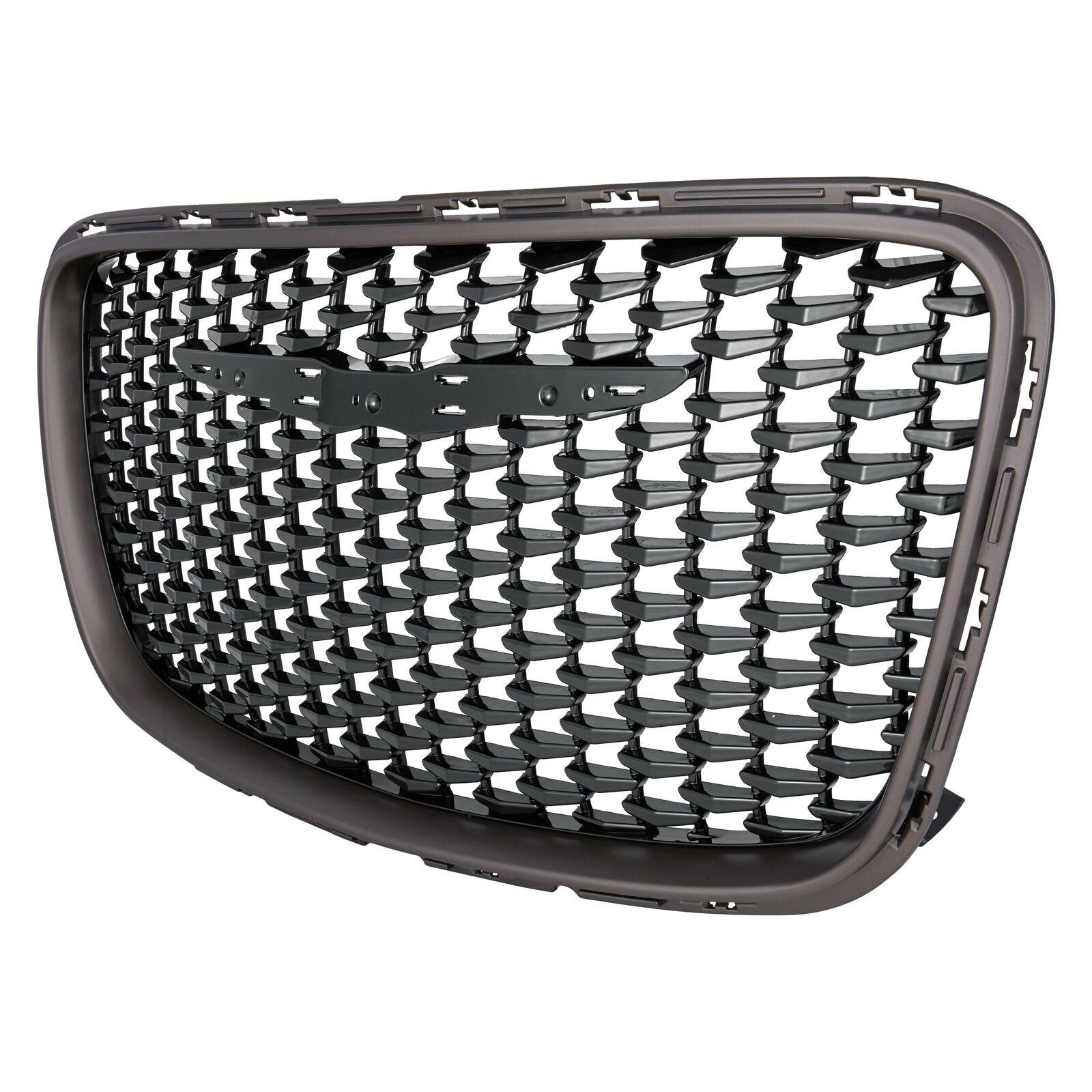 Calandre avant en alliage d'aluminium noir pour Chrysler 300 (2015-2021), finition gris argent métallisé, référence CH1200397