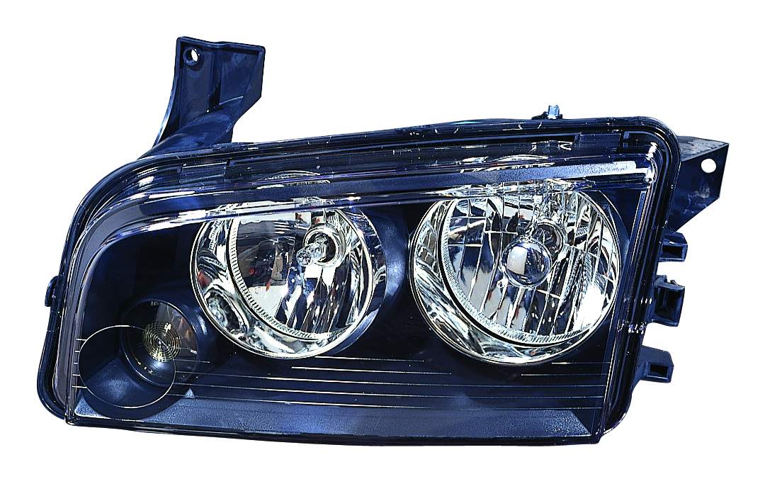 Phare avant côté conducteur Dodge Charger 2006-2007, petit verre ambré, avec clignotant intégré, date de fabrication : 11/08/2006, référence : Ch2502163C - Hunt Parts