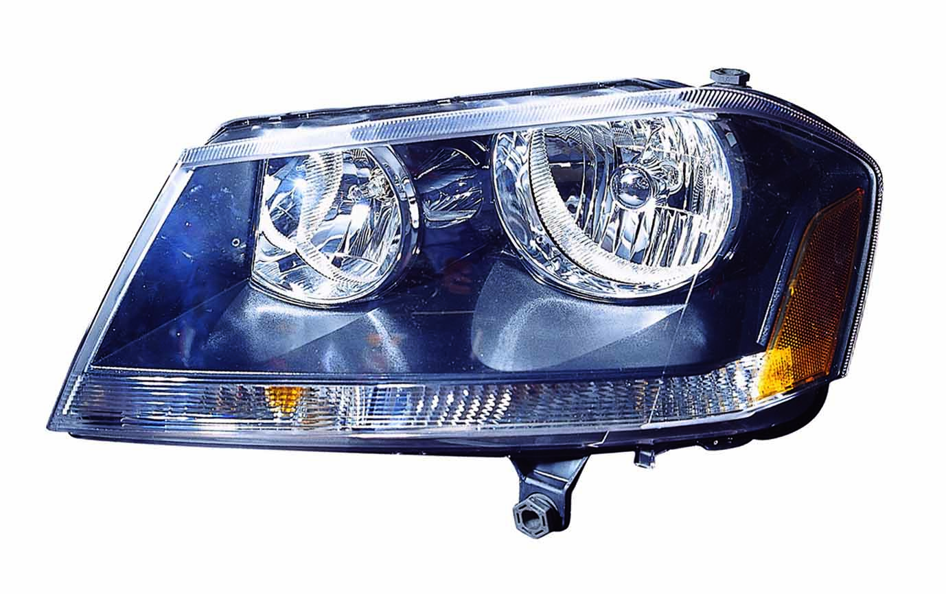 Phare avant côté conducteur pour Dodge Avenger 2009-2014, modèle RT (entourage noir), Capa, CH2502194C - Hunt Parts
