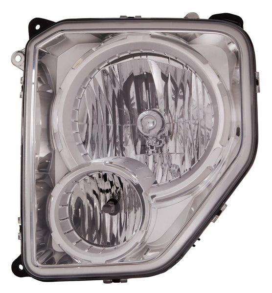 2008-2012 Jeep Liberty Head Lamp Driver Side Chrome Bezel With Fog Lamp Round Bulb Shield High Quality