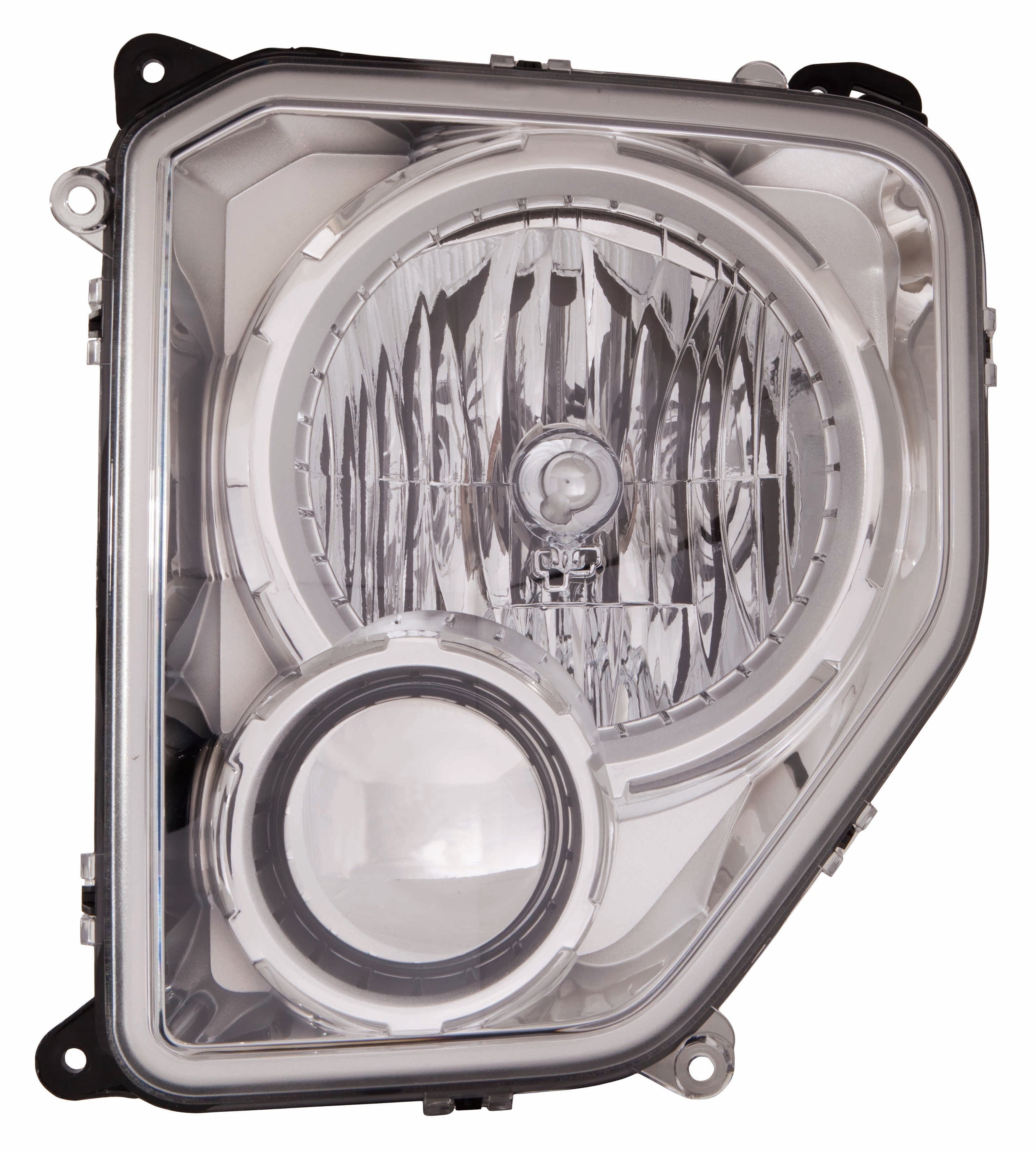 Phare avant côté conducteur Jeep Liberty 2008-2012, enjoliveur chromé, sans cache-ampoule rond pour antibrouillard, CH2502234C - Hunt Parts