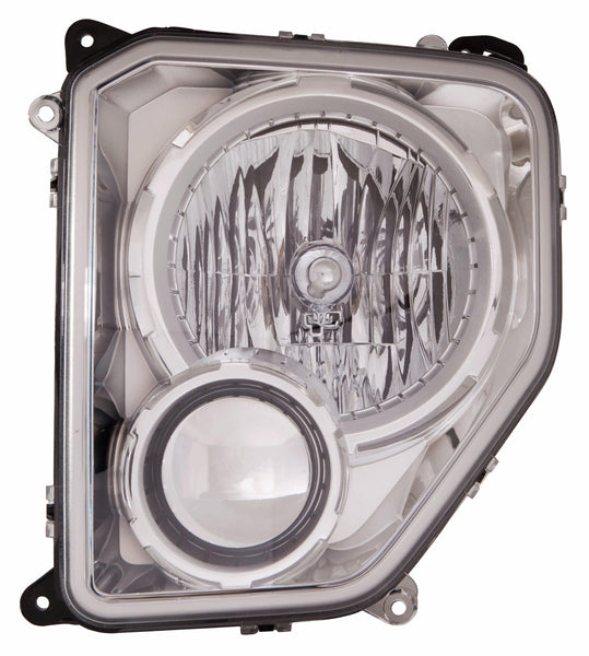 2008-2012 Jeep Liberty Head Lamp Driver Side Chrome Bezel Without Fog Lamp Round Bulb Shield High Quality