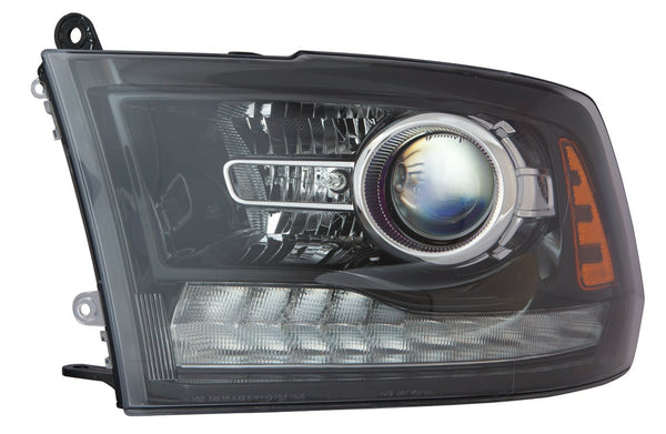 Head Lamp Driver Side Ram Ram 1500 2013-2014 Halogen Projector Black Bezel Capa , Ch2502245C