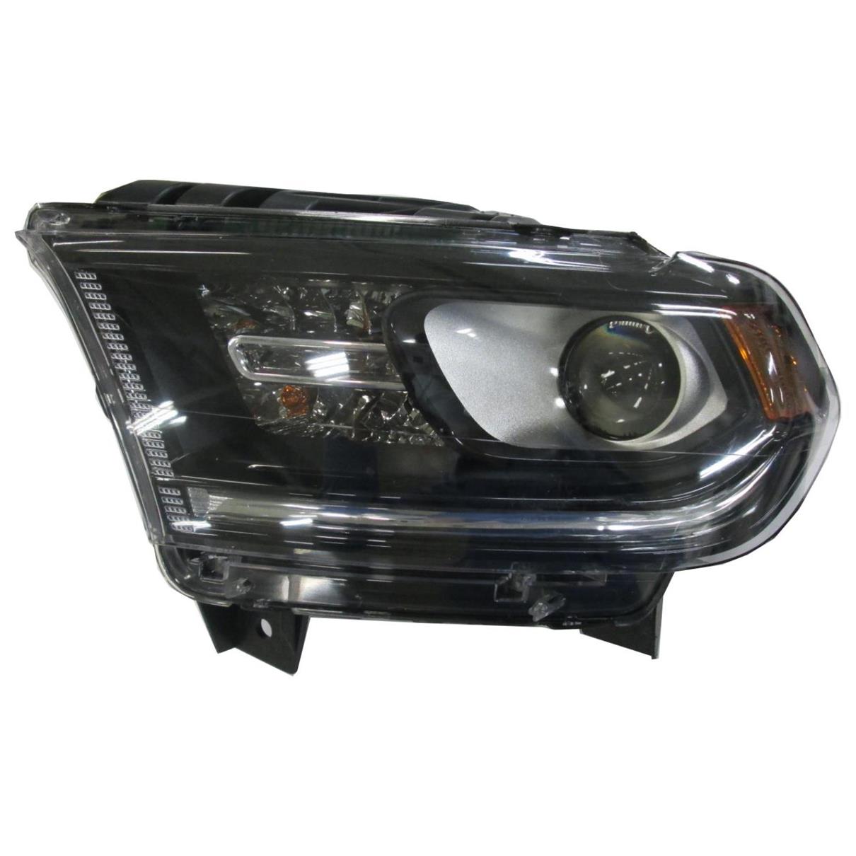 Phare avant côté conducteur pour Dodge Durango 2014-2015, halogène, contour noir, sans feu de jour à LED, référence CH2502255C - Hunt Parts