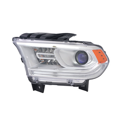 Phare avant côté conducteur pour Dodge Durango 2014-2015, halogène, enjoliveur chromé avec feu de jour à LED, référence CH2502257C - Hunt Parts