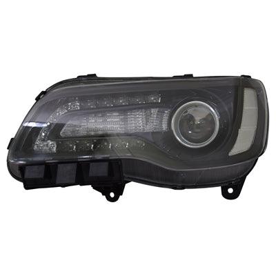 Phare avant côté conducteur pour Chrysler 300 (2015-2017), halogène, contour noir, haute qualité, CH2502269