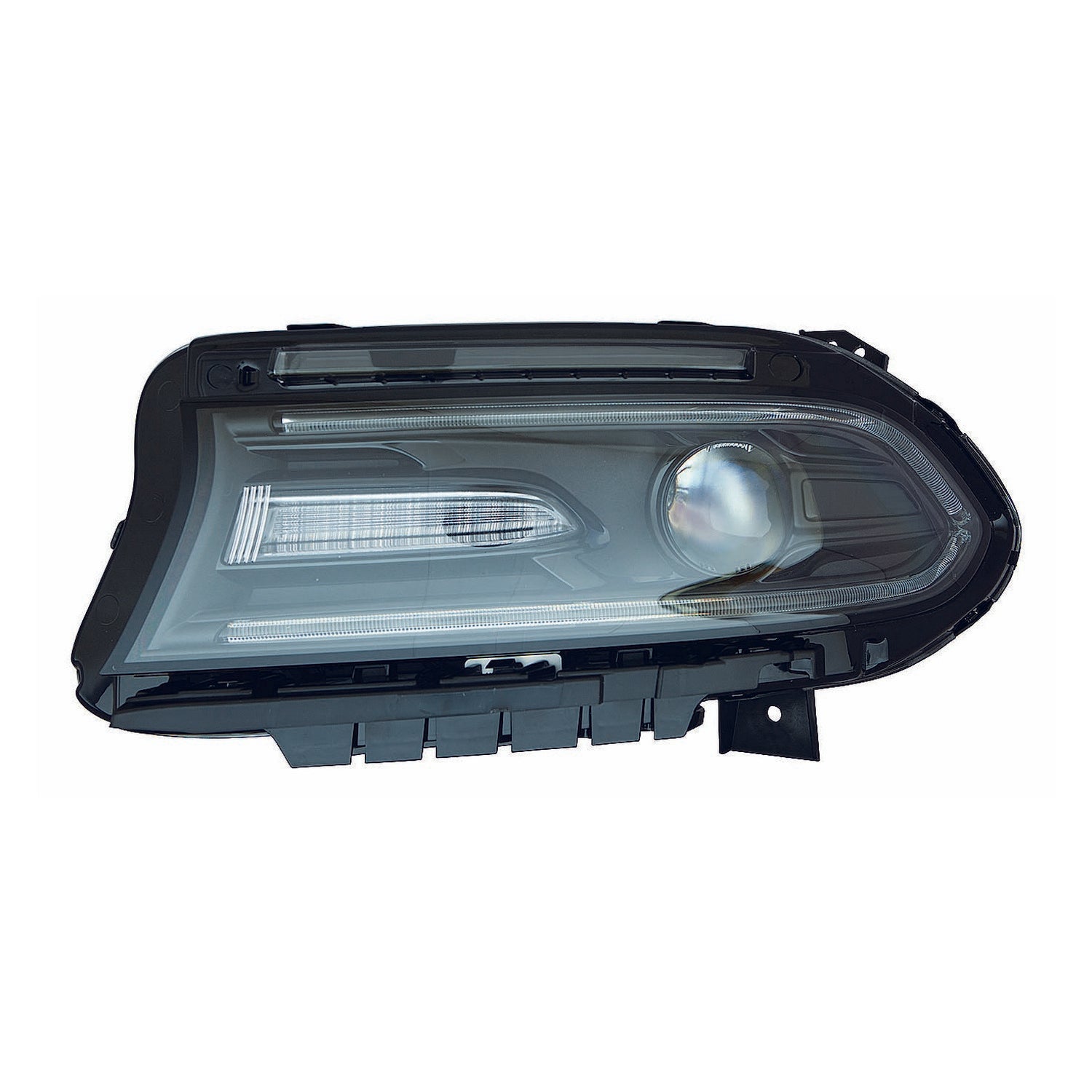 Phare avant gauche halogène avec feux de jour à LED (sans logo) pour Dodge Charger 2015, référence CH2502270C - Hunt Parts