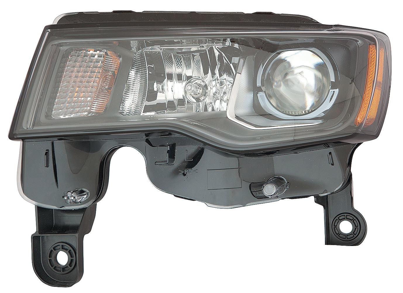 Phare avant côté conducteur Jeep Grand Cherokee 2017-2018, halogène, type standard, contour noir, haute qualité, CH2502284