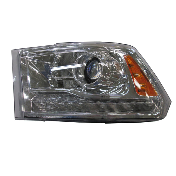 Head Lamp Driver Side Ram Ram 1500 2016-2018 Halogen Projector Chrome Bezel Capa , Ch2502290C