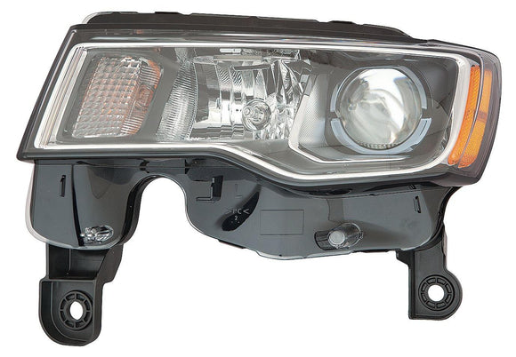 2017-2021 Jeep Grand Cherokee Head Lamp Driver Side Halogen Std Type With Chrome Bezel High Quality