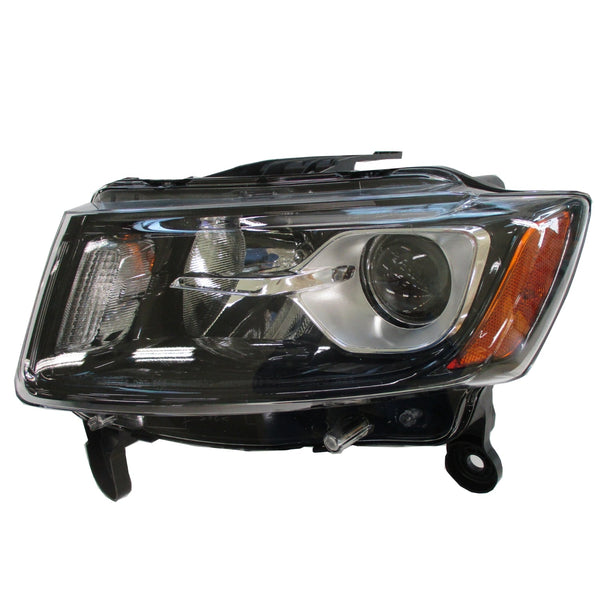 Head Lamp Driver Side Jeep Grand Cherokee 2014-2016 Halogen Std Type Black Bezel Capa , Ch2502308C