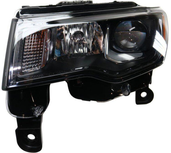 2017-2021 Jeep Grand Cherokee Head Lamp Driver Side Halogen With Black Bezel Economy Quality