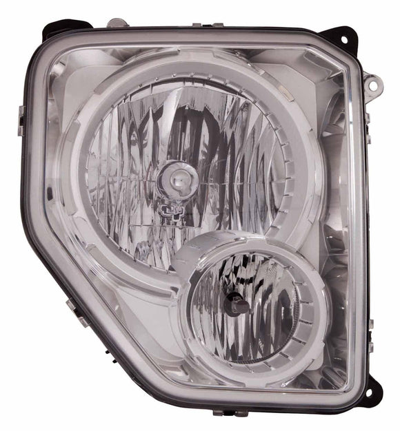 2008-2012 Jeep Liberty Head Lamp Passenger Side Chrome Bezel With Fog Lamp Round Bulb Shield High Quality