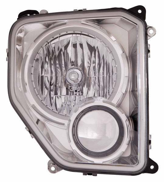 Head Lamp Passenger Side Jeep Liberty 2008-2012 Chrome Bezel Without Fog Lamp Round Bulb Shield Capa , Ch2503234C
