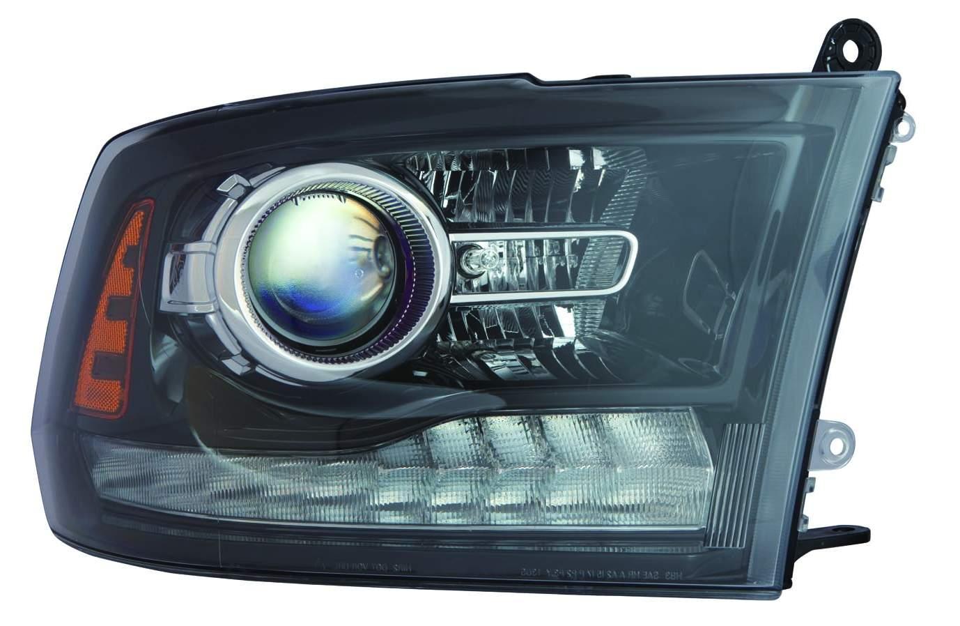 Phare avant côté passager pour Ram 3500 2014-2015, projecteur halogène, contour noir, haute qualité, CH2503245