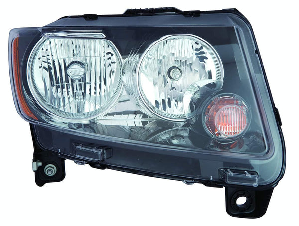 2013-2017 Jeep Compass Head Lamp Passenger Side Halogen Black Bezel High Quality