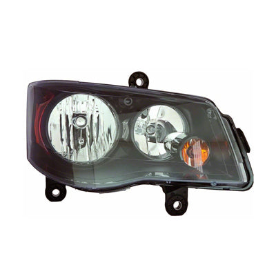 Head Lamp Passenger Side Chrysler Town Country 2014-2016 Halogen With Black Bezel Capa , Ch2503266C