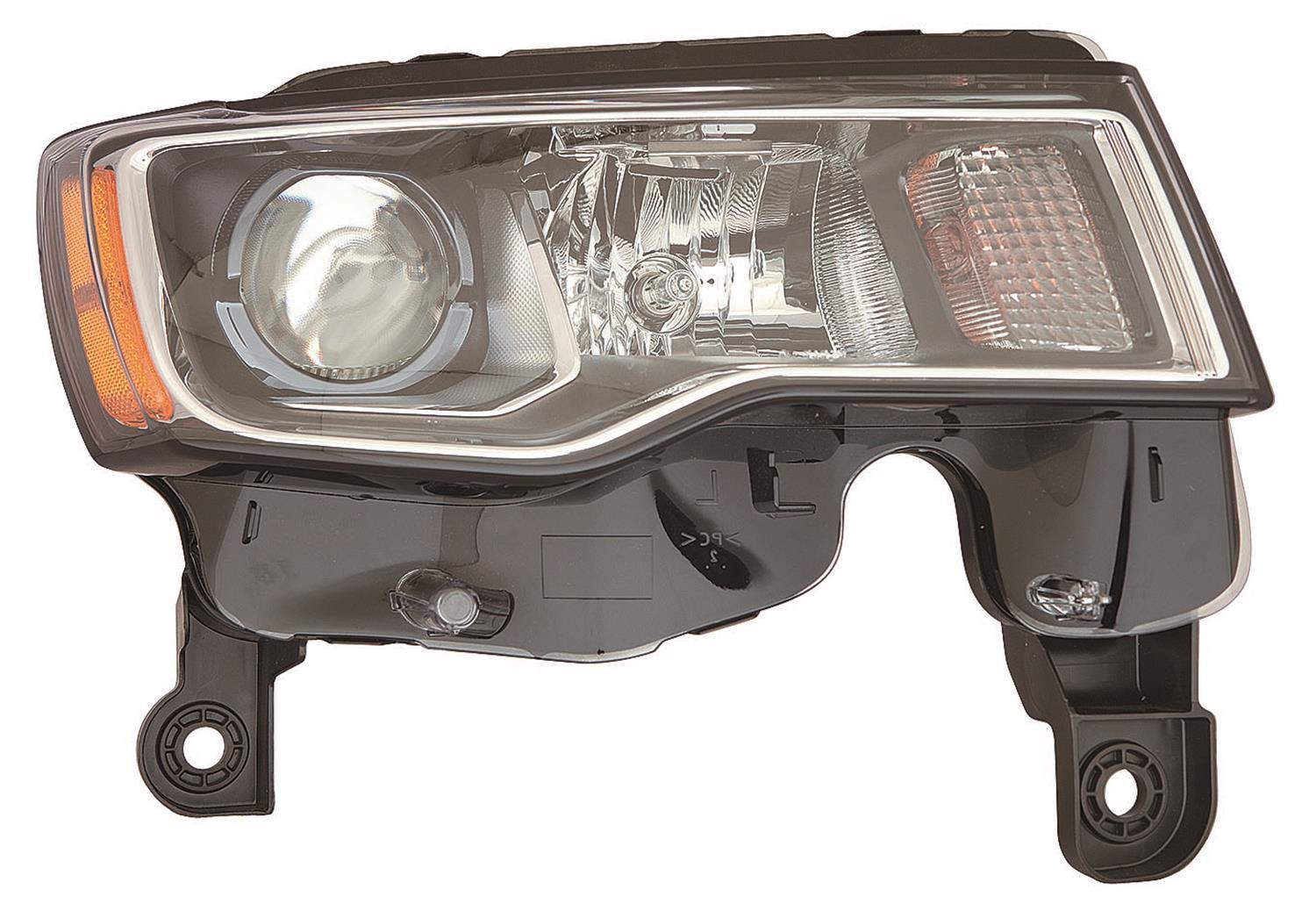 Phare avant côté passager Jeep Grand Cherokee 2017-2021, halogène, type standard, avec enjoliveur chromé, haute qualité, CH2503297