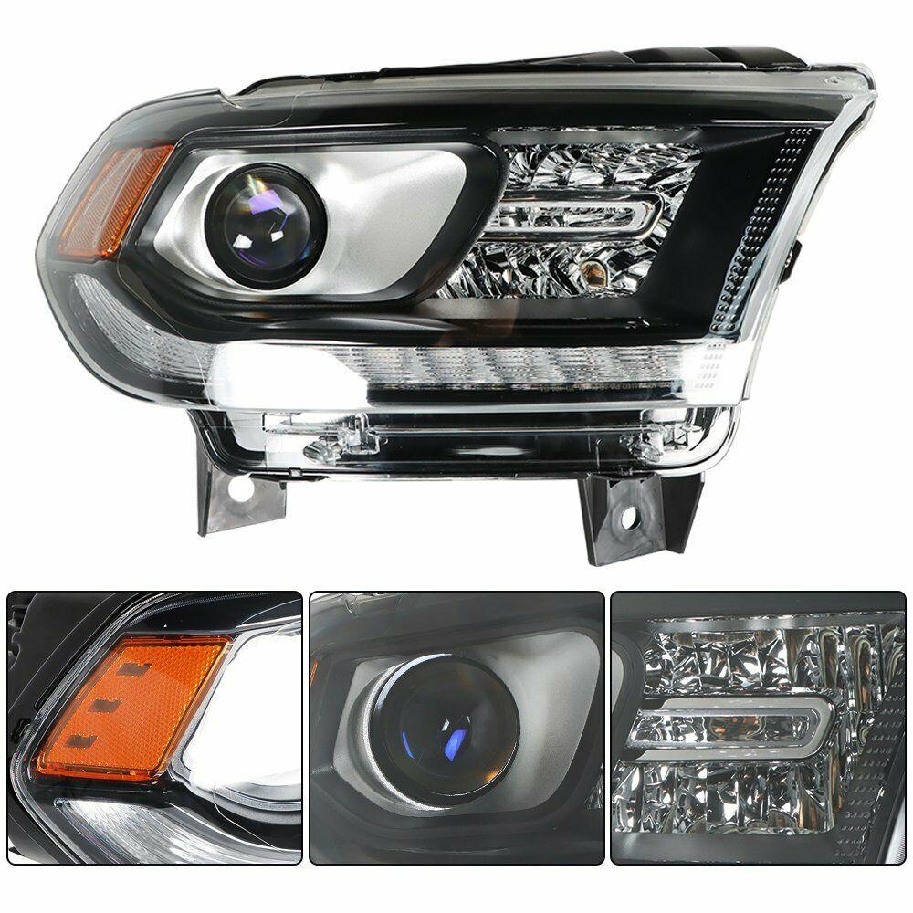 Phare avant côté passager pour Dodge Durango 2016-2021, halogène, contour noir, feux de jour à LED, haute qualité, CH2503305