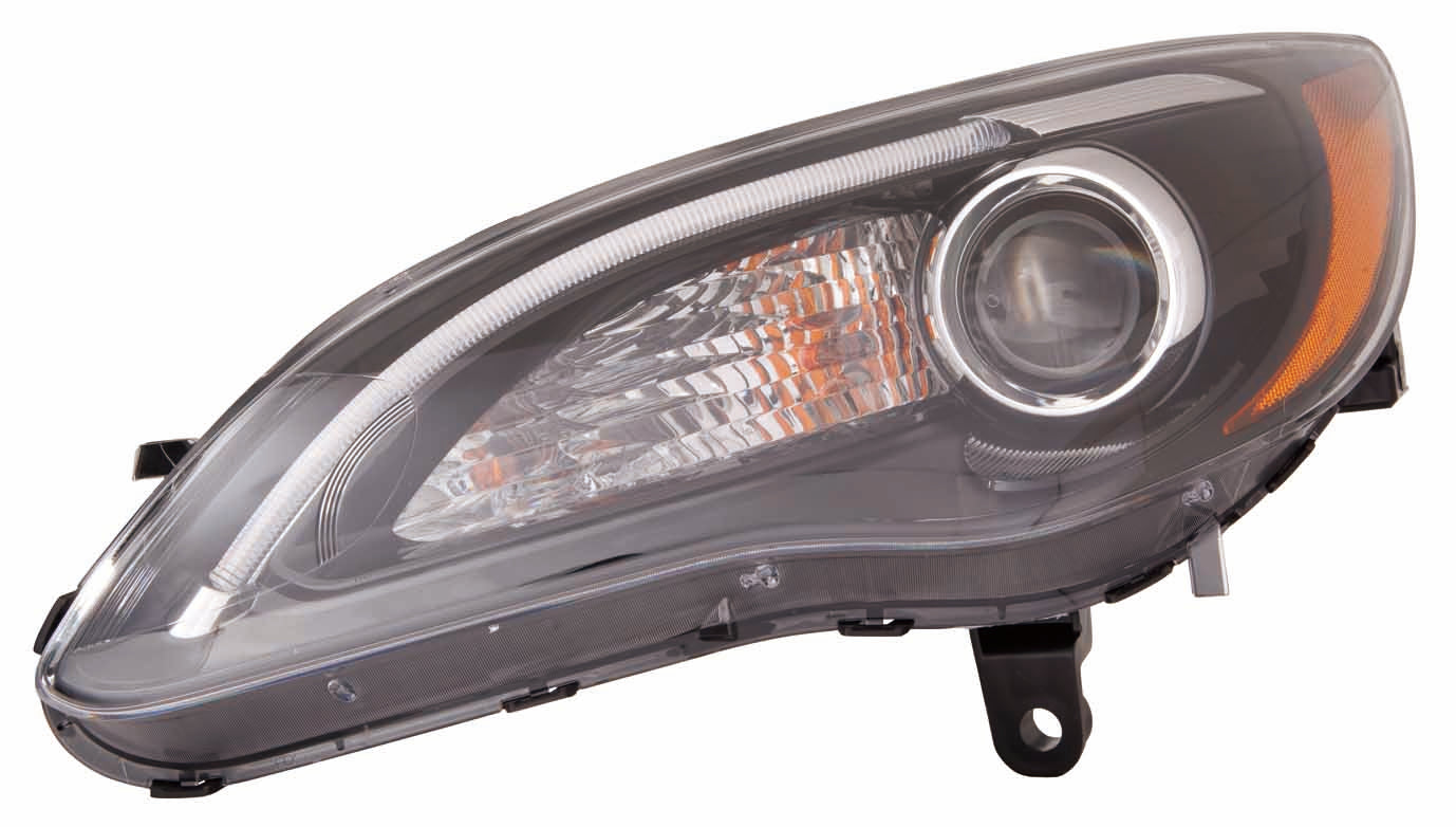 Phare avant gauche (côté conducteur) pour Chrysler 200 Cabriolet 2011-2014, halogène, contour noir, modèle S, haute qualité, CH2518141 - Hunt Parts