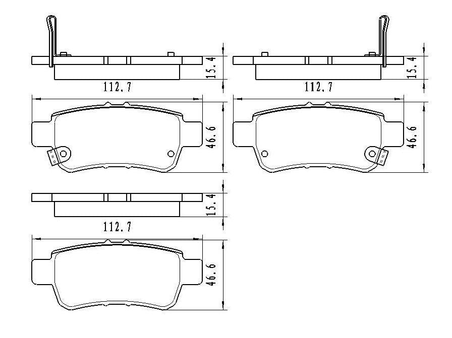 Plaquettes de frein arrière en céramique pour Honda Odyssey 2005-2010, D1088