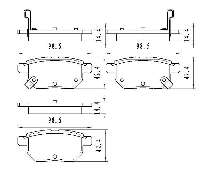 Jeu de plaquettes de frein arrière en céramique pour Toyota Matrix 2009-2013, D1354