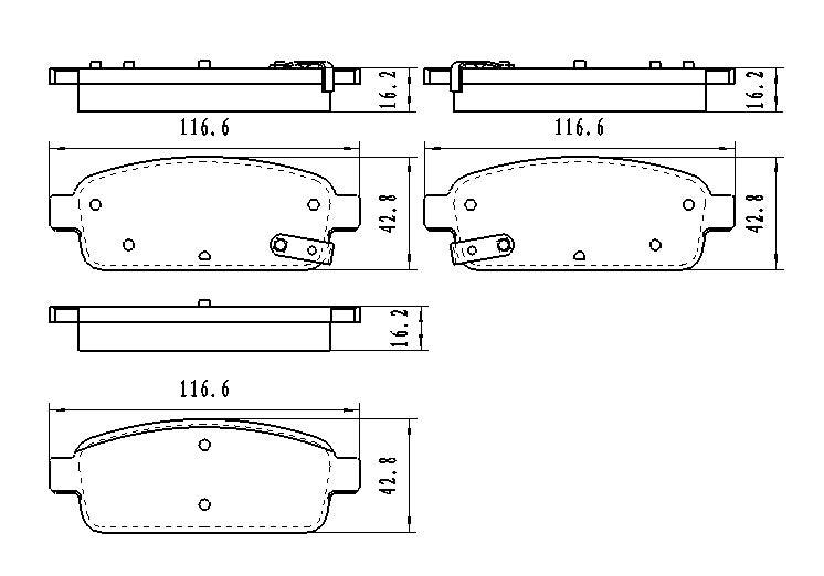 Jeu de plaquettes de frein arrière en céramique pour Chevrolet Cruze 2011-2015, D1468