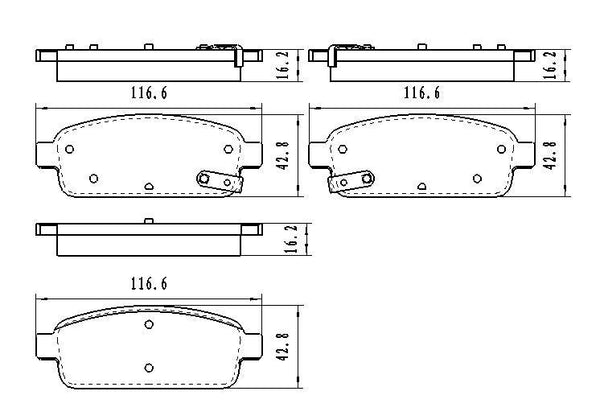 2012-2017 Buick Verano Brake Pads Set Rear Ceramic