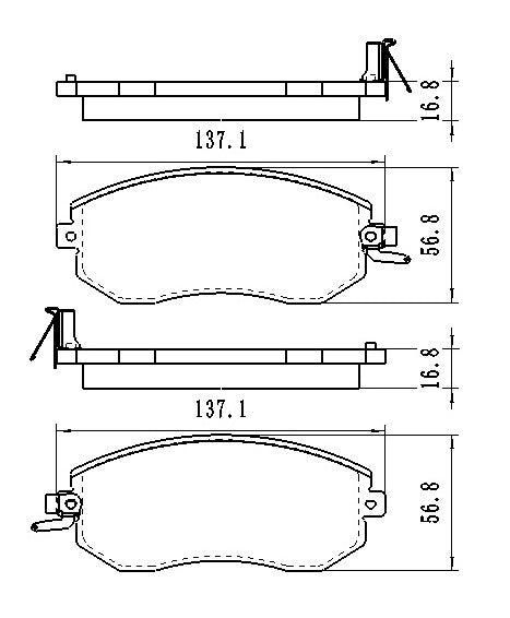 Jeu de plaquettes de frein avant en céramique pour Subaru Legacy 2013-2014, D1539