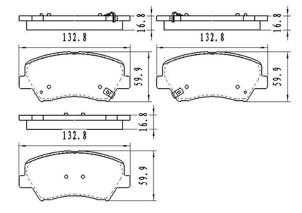 2013-2016 Hyundai Elantra Gt Brake Pads Set Front Ceramic