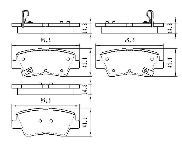 2013-2014 Hyundai Elantra Gt Brake Pads Set Rear Ceramic