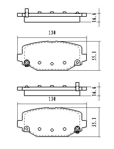 Jeu de plaquettes de frein arrière en céramique pour fourgonnette Ram Cargo 2012-2015, D1596