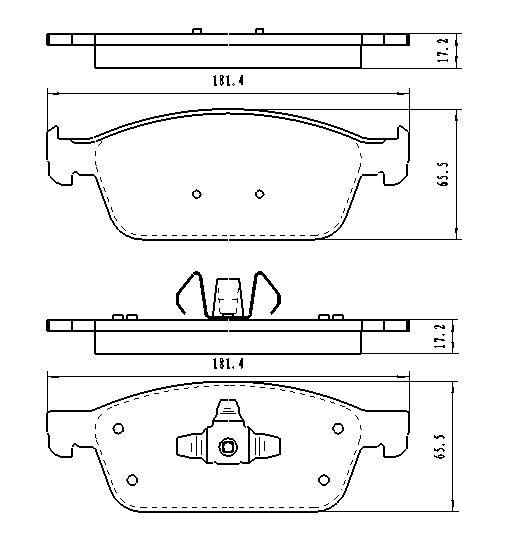 Jeu de plaquettes de frein avant en céramique pour Ford Transit Connect 2014-2020, D1645