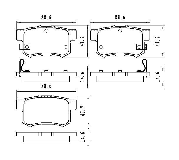 Jeu de plaquettes de frein arrière en céramique pour Honda Accord berline 1991-2007, D537