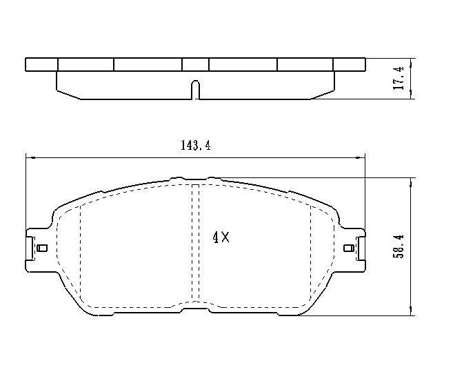 Jeu de plaquettes de frein avant en céramique pour Lexus ES330 (2004-2006), D906