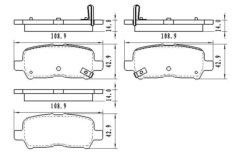 Jeu de plaquettes de frein arrière en céramique pour Chevrolet Impala 2011-2013, D999