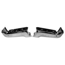 2017-2021 Ford F450 Bumper Face Bar Rear Driver Side/Passenger Side (Set) Chrome Steel With Sensor Holes