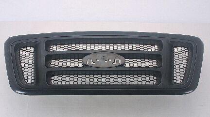 2004-2008 Ford F150 Grille Bar Design With Ptm Front/Dark Gray Textured H Bars/Black Honeycomb