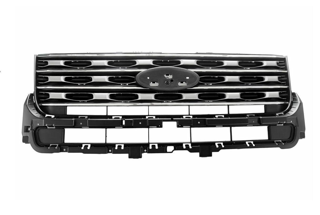 Calandre Ford Explorer 2016-2017 argentée avec chrome, modèles Base/Ltd/XLT, FO1200579