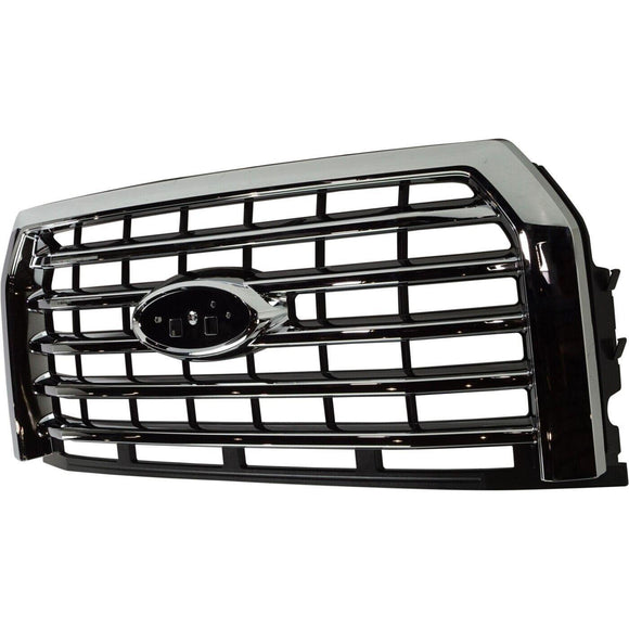 2015-2017 Ford F150 Grille Chrome 5 Bar Style Without Camera