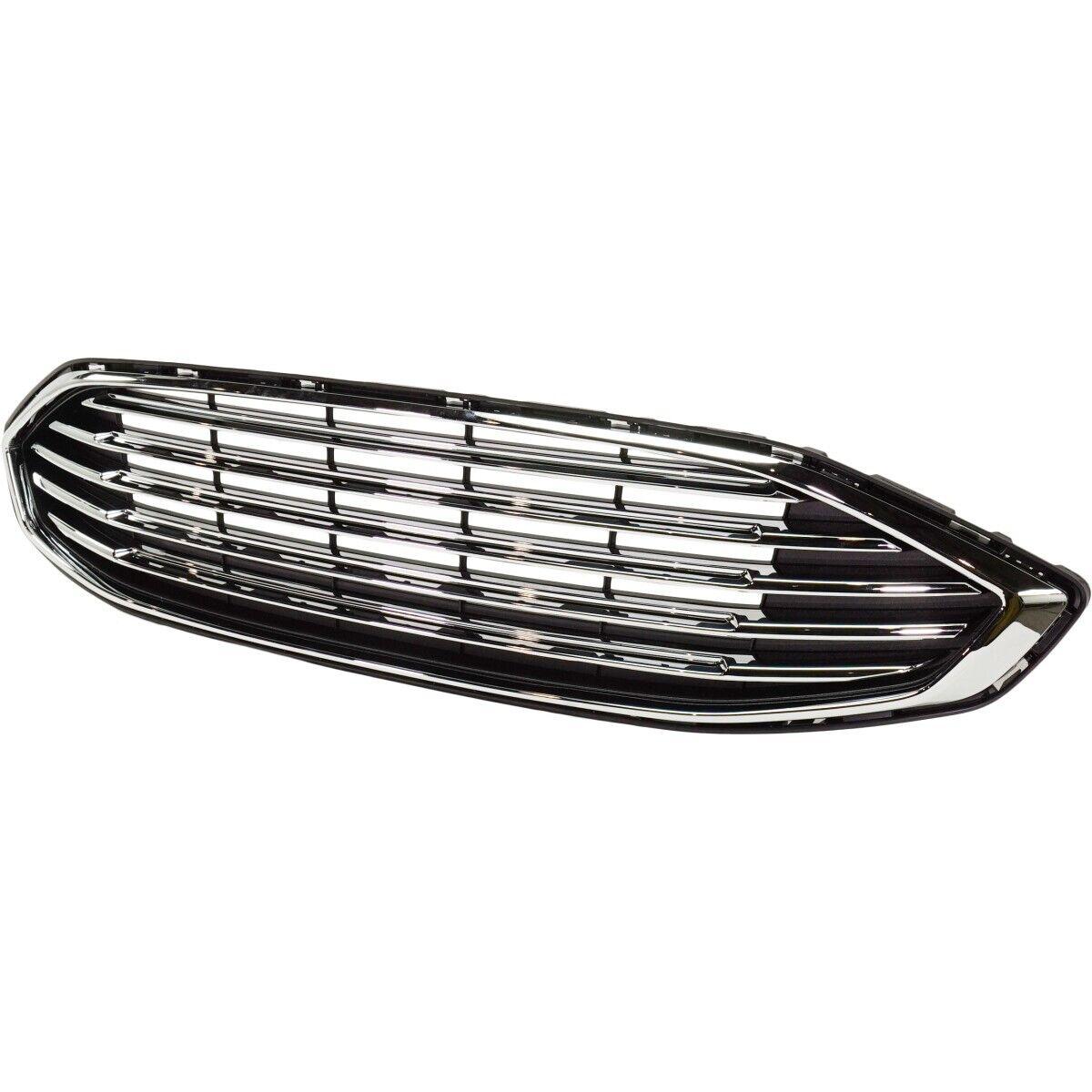 Calandre Ford Fusion Energi 2017-2018 noire avec 5 barres chromées, face avant chromée, sans version Sport, FO1200598