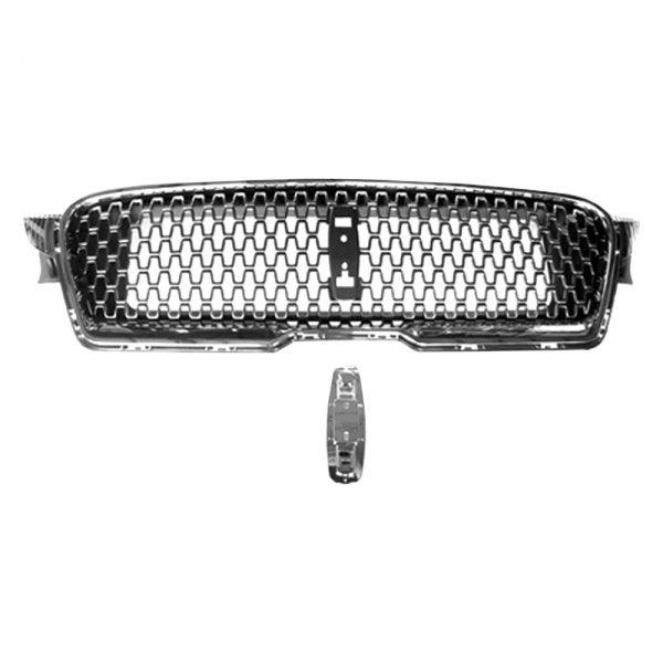 Calandre Lincoln MKZ 2017-2020 Gris argent/PTM avec face avant satinée/support d'emblème, FO1200615