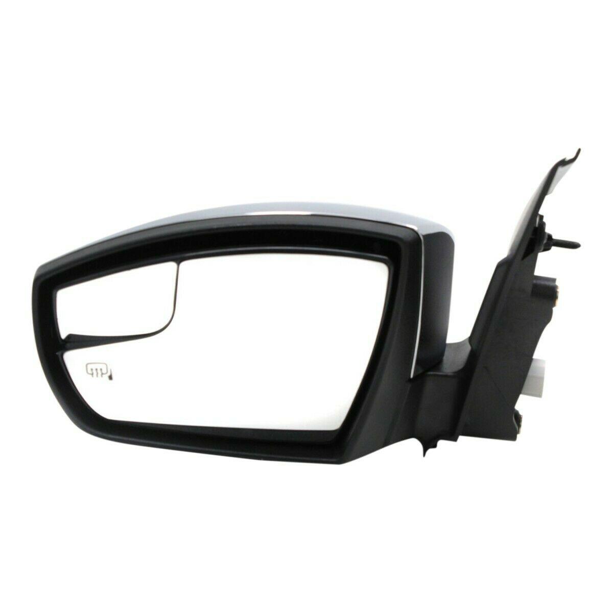 Rétroviseur extérieur côté conducteur pour Ford Escape 2013-2016, électrique et chauffant, avec coque chromée et surveillance d'angle mort (sans clignotant), FO1320514