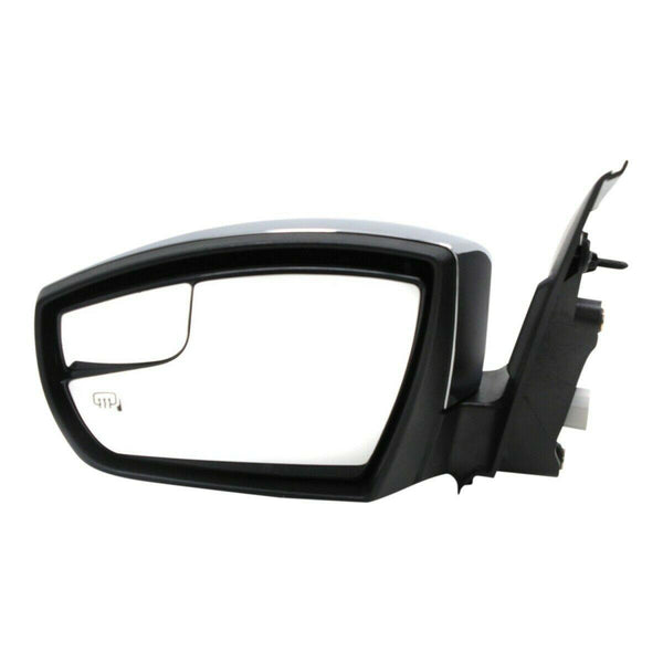 2013-2016 Ford Escape Mirror Driver Side Power Heated With Chrome Cap With Blind Spot Without Signal
